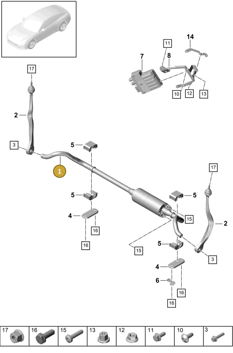 971411103C — Porsche Panamera (2016-2020) diagram p49402040, position 1
