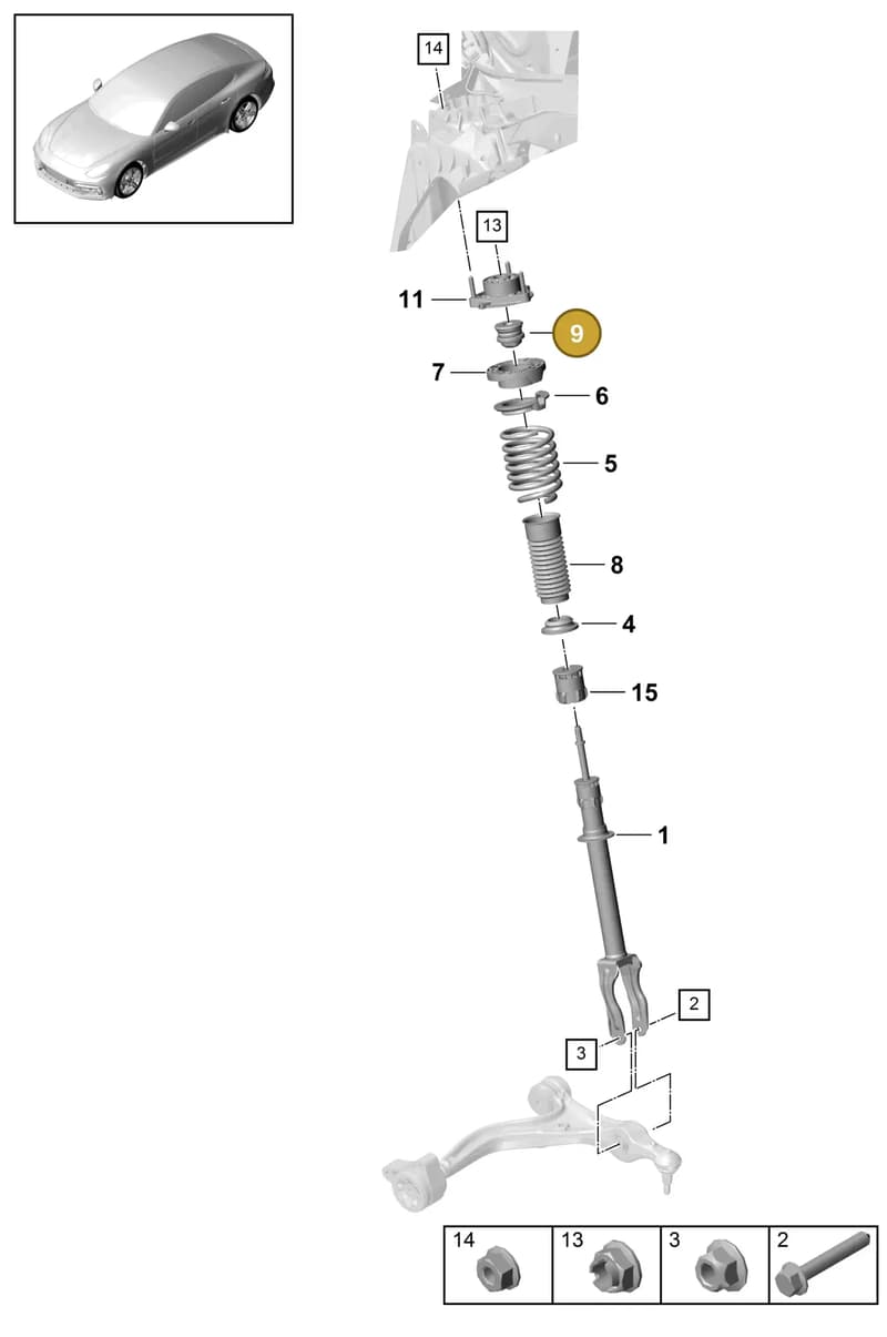 971412303 — Porsche Panamera (2016-2020) diagram p49402000, position 9