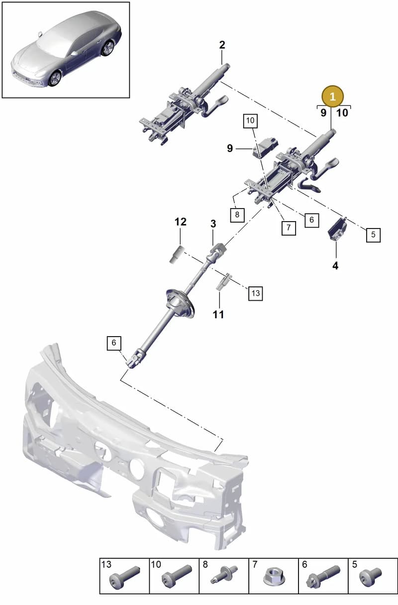 971419506AL — Porsche Panamera (2016-2020) diagram p49403060, position 1