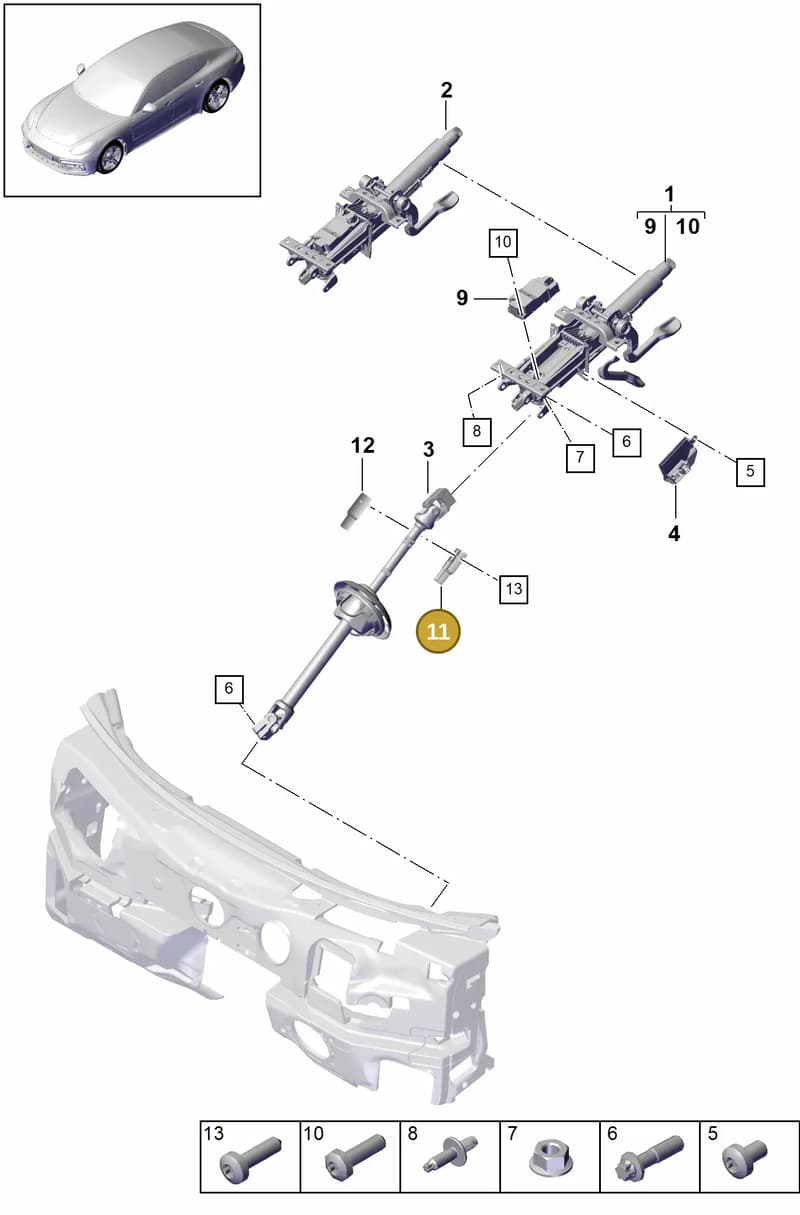 971419647B — Porsche Panamera (2016-2020) diagram p49403060, position 11