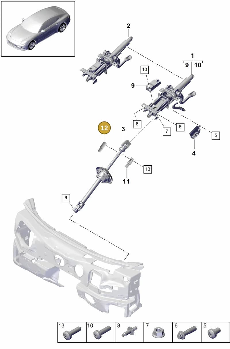 971419647C — Porsche Panamera (2016-2020) diagram p49403060, position 12