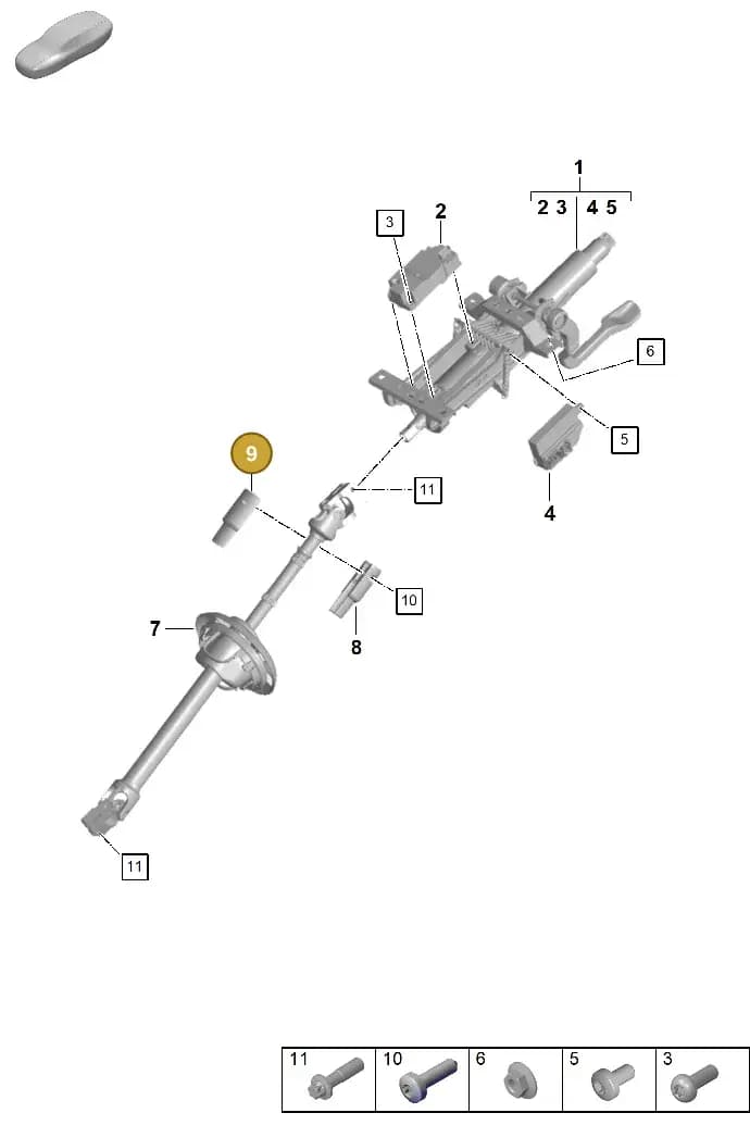 971419647C — Porsche Panamera (2020-2023) diagram p58403300, position 9