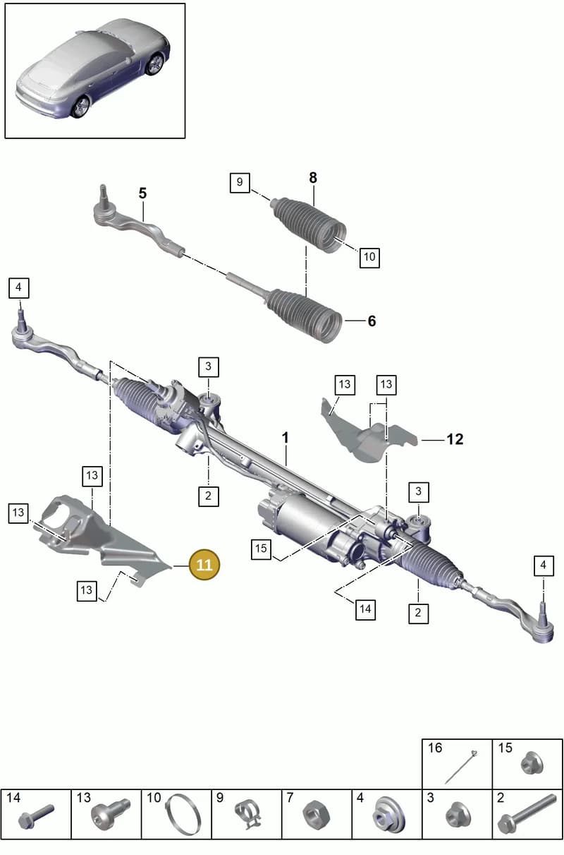 971423982D — Porsche Panamera (2016-2020) diagram p49403000, position 11