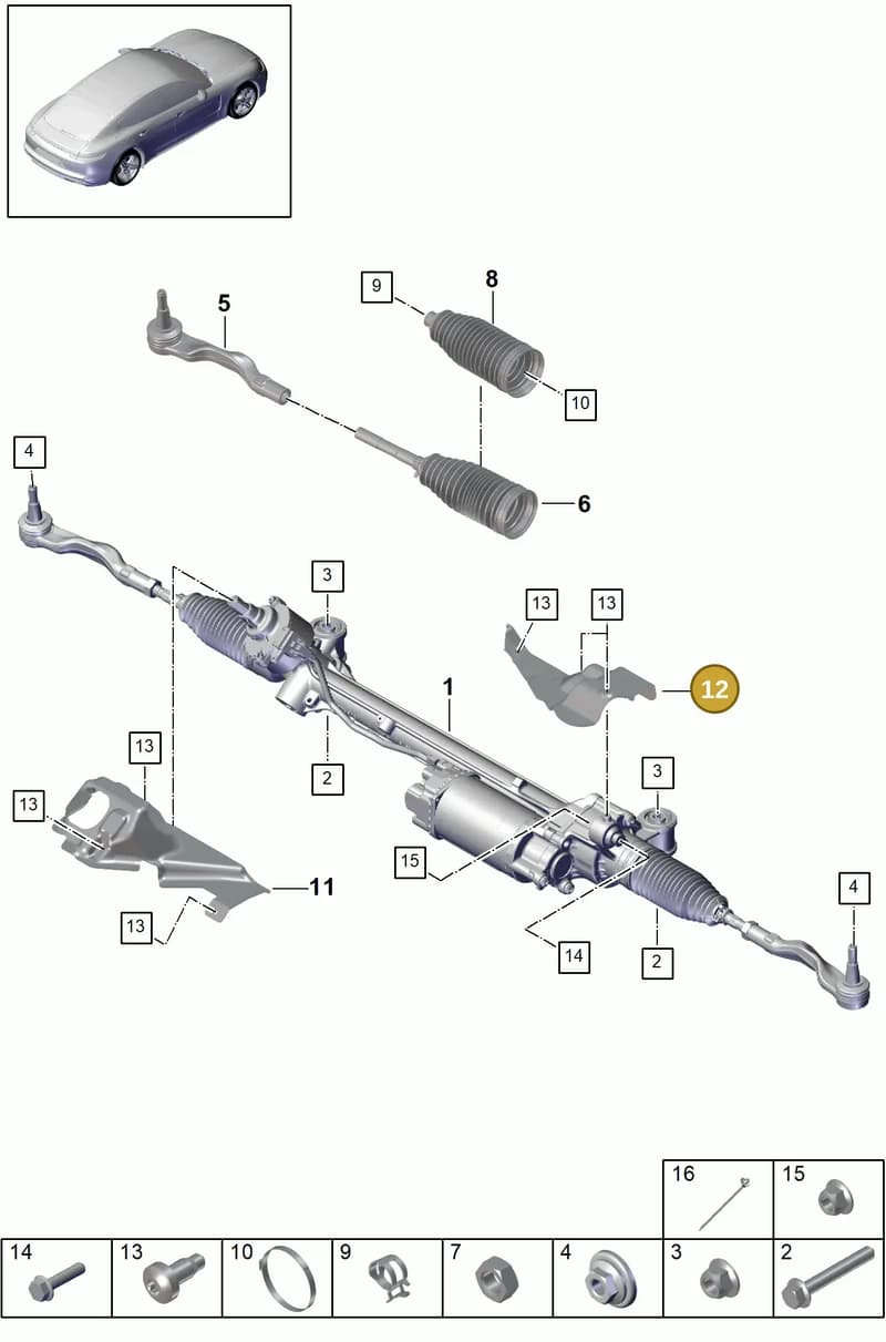 971423984A — Porsche Panamera (2016-2020) diagram p49403000, position 12