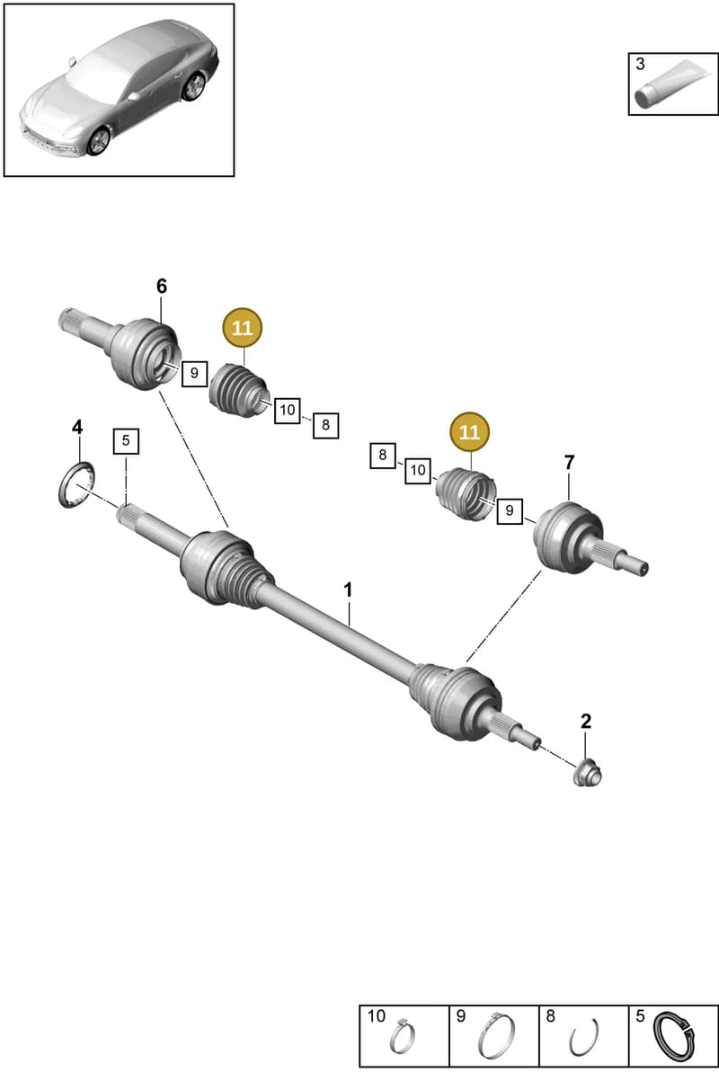 971501153 — Porsche Panamera (2016-2020) diagram p49501030, position 11