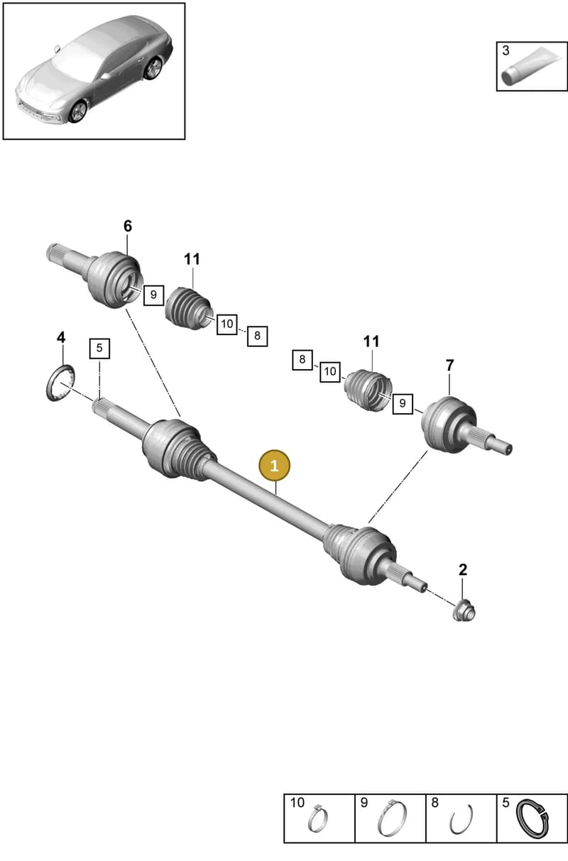 971501201AE — Porsche Panamera (2016-2020) diagram p49501030, position 1