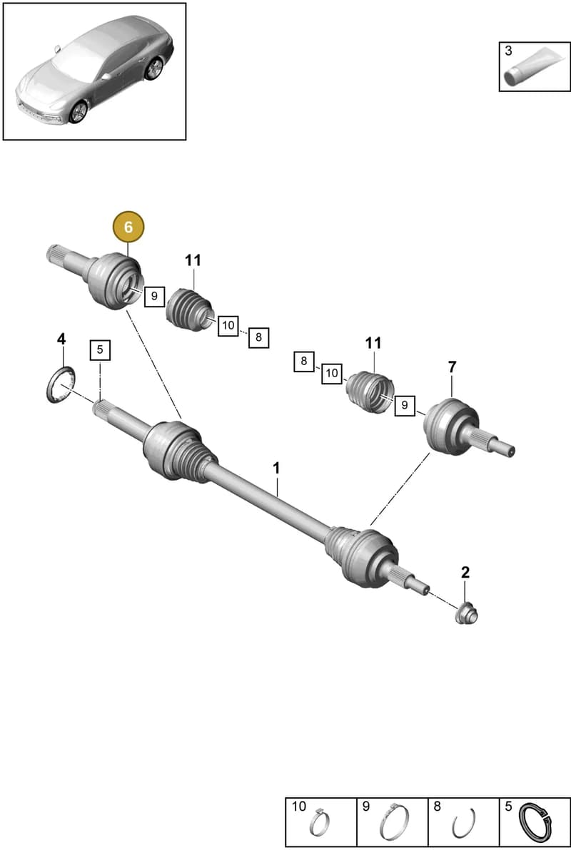 971501342D — Porsche Panamera (2016-2020) diagram p49501030, position 6