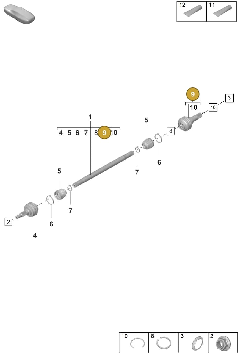 971501342D — Porsche Panamera (2020-2023) diagram p58501100, position 9