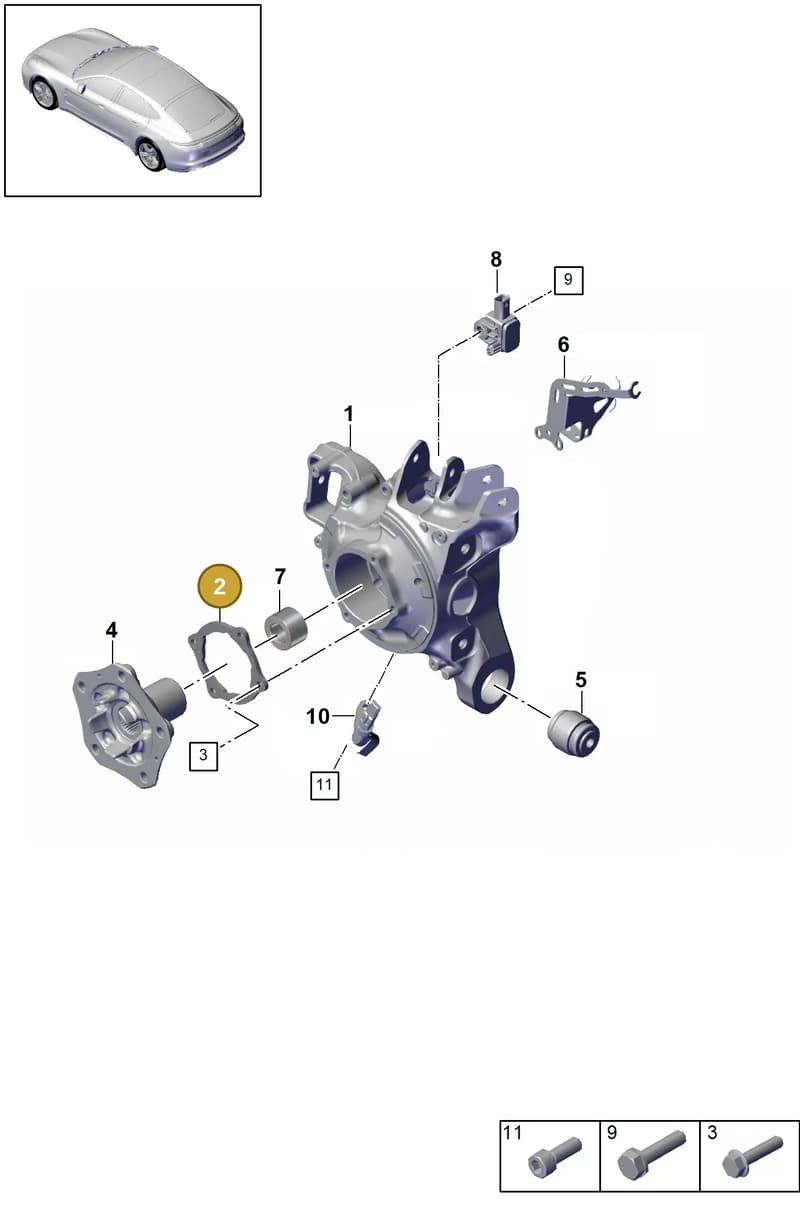 971501375A — Porsche Panamera (2016-2020) diagram p49501020, position 2