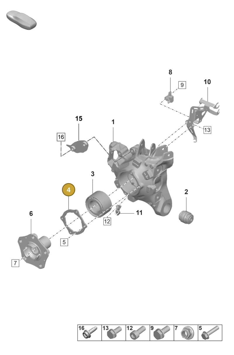 971501375A — Porsche Taycan Sport Turismo (2023-2025) diagram p64501020, position 4