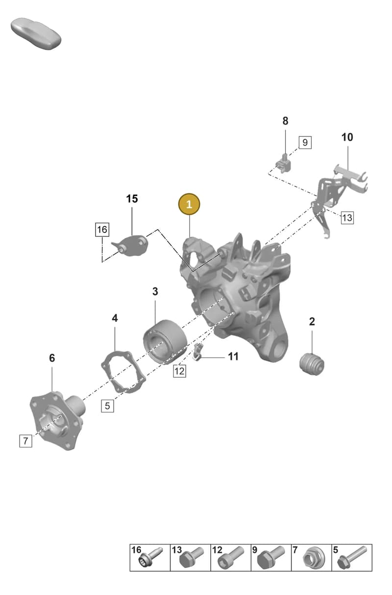971505436J — Porsche Taycan Sport Turismo (2023-2025) diagram p64501020, position 1