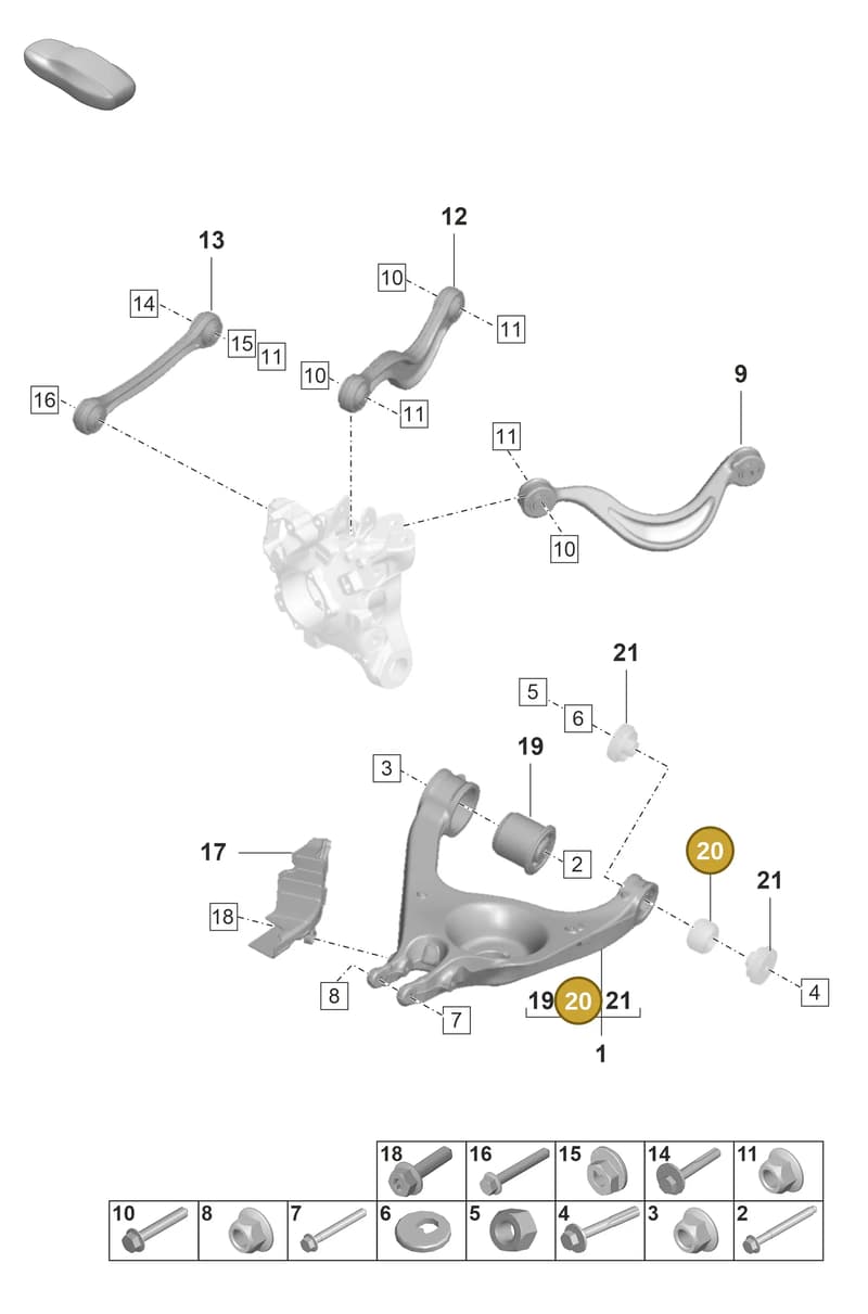 971505553A — Porsche Panamera (2020-2023) diagram p58501050, position 20