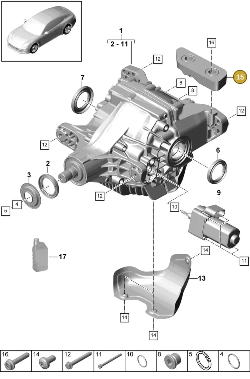 971507633A — Porsche Panamera (2016-2020) diagram p49305040, position 15
