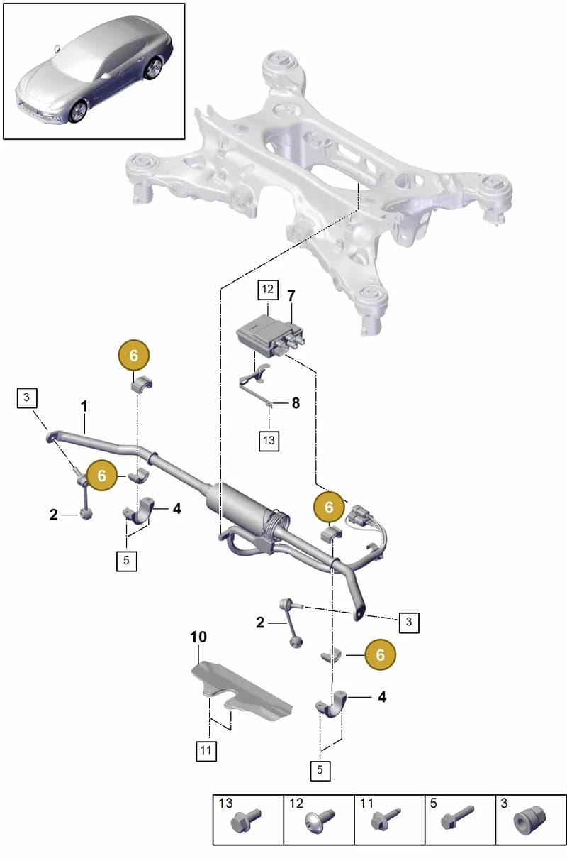 971511036J — Porsche Panamera (2016-2020) diagram p49502040, position 6