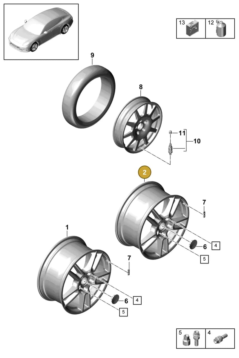 971601025H88Z — Porsche Panamera (2016-2020) diagram p49601000, position 2