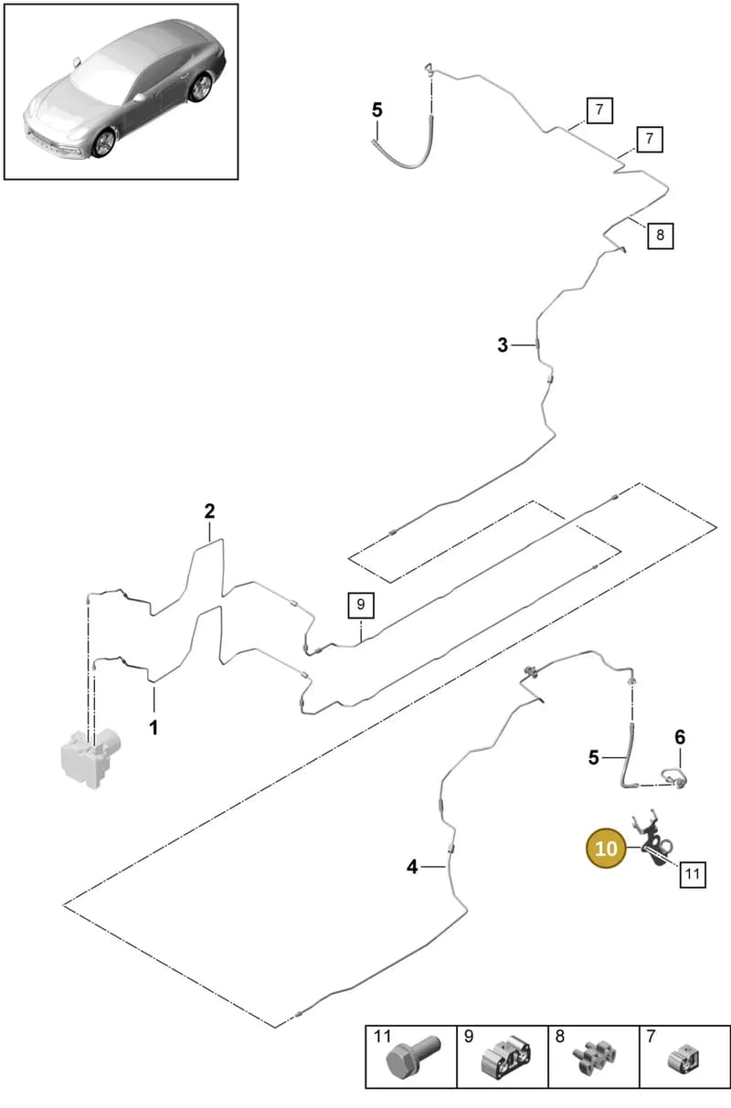 971611798A — Porsche Panamera (2016-2020) diagram p49604020, position 10