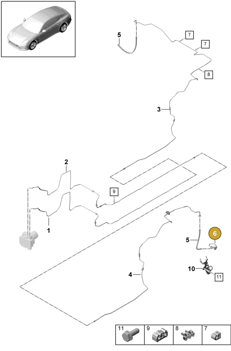 971614706A — Porsche Panamera (2016-2020) diagram p49604020, position 6
