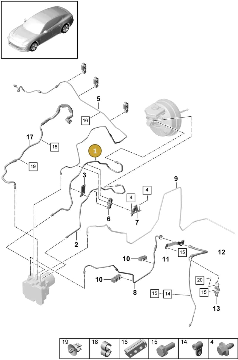 971614729F — Porsche Panamera (2016-2020) diagram p49604010, position 1