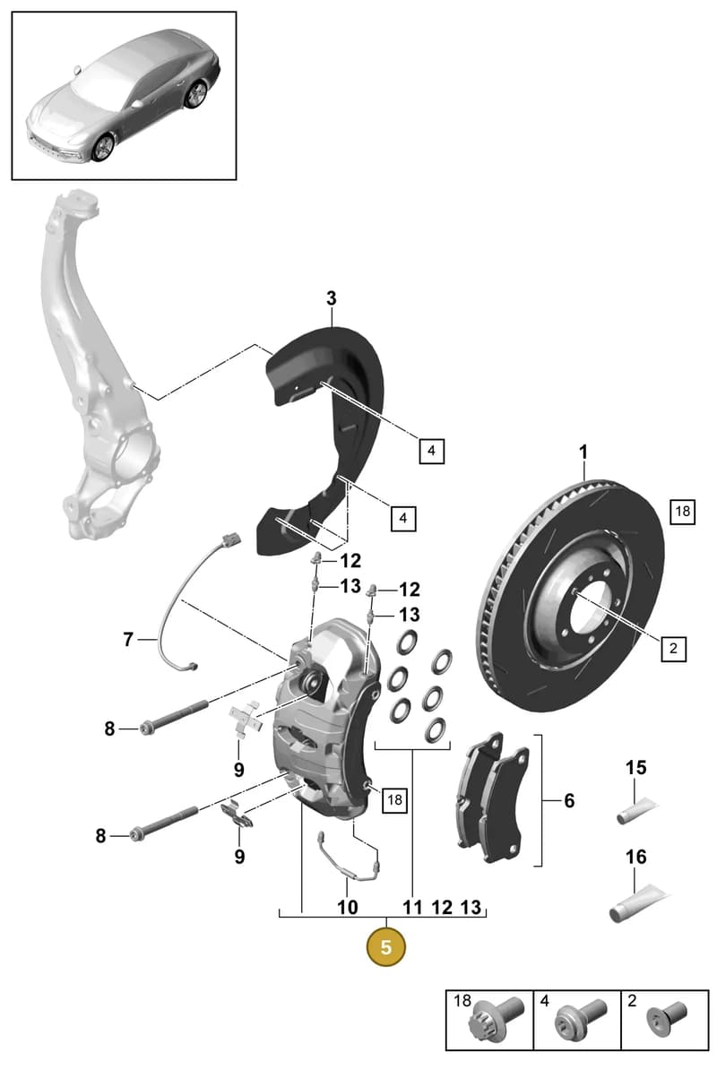 971615124AJ — Porsche Panamera (2016-2020) diagram p49602000, position 5