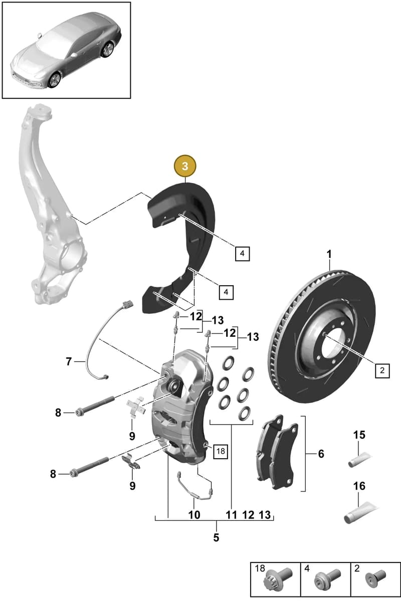 971615312D — Porsche Panamera (2016-2020) diagram p49602010, position 3