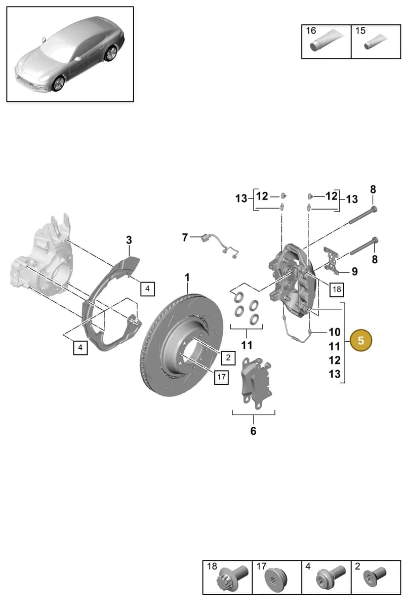 971615424AJ — Porsche Panamera (2016-2020) diagram p49603010, position 5