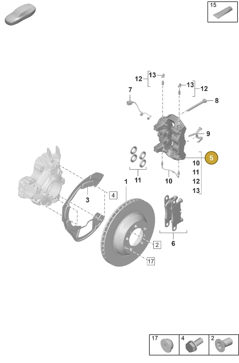 971615424BB — Porsche Panamera (2020-2023) diagram p58603000, position 5