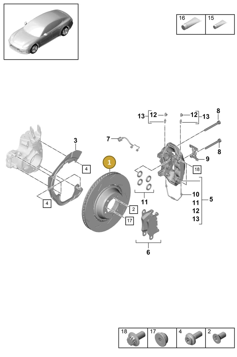 971615601G — Porsche Panamera (2016-2020) diagram p49603010, position 1
