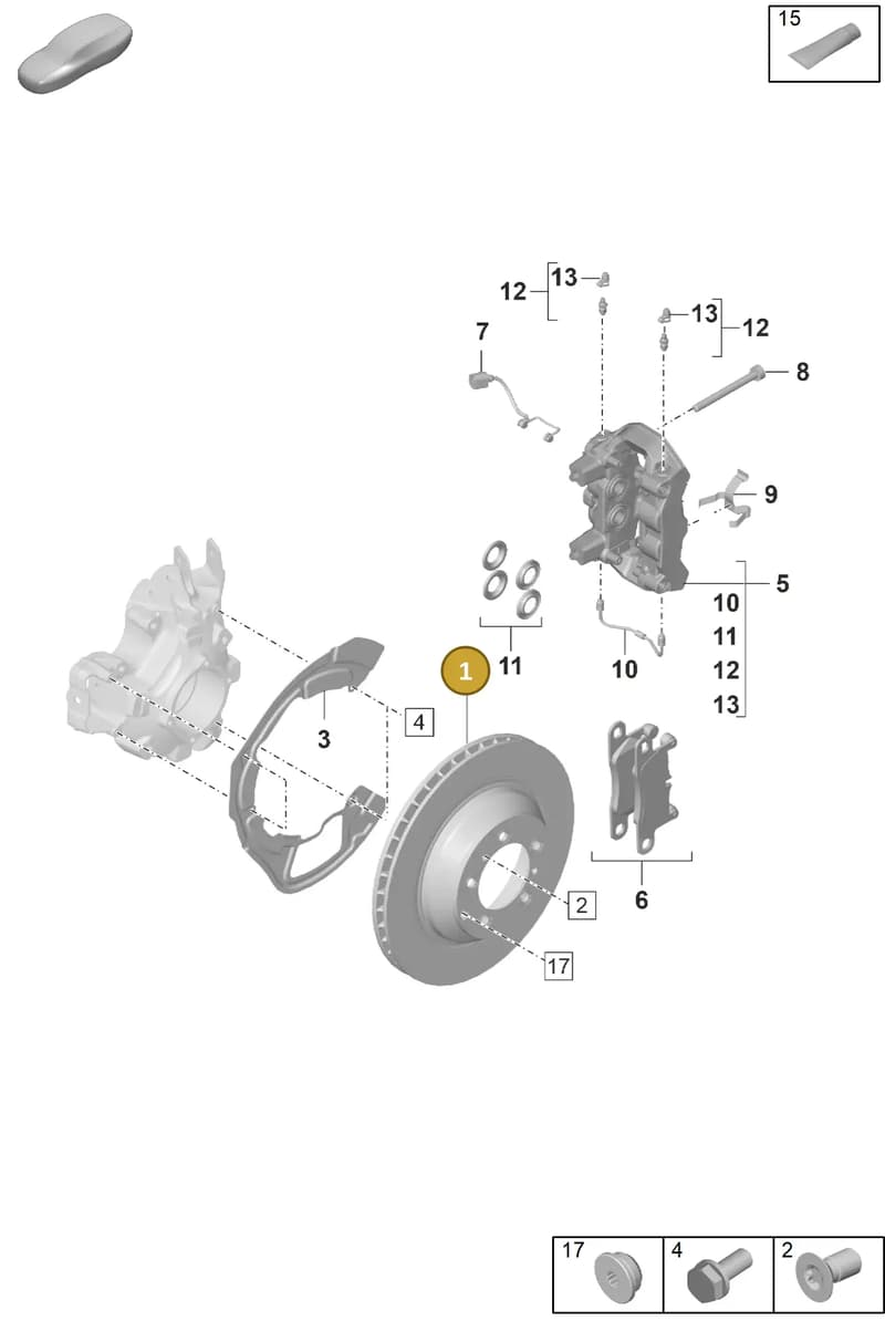 971615601J — Porsche Panamera (2020-2023) diagram p58603000, position 1
