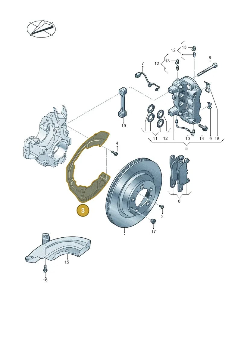 971615611H — Audi RS e-tron GT (2020-2025) diagram 4j1615060, position 3