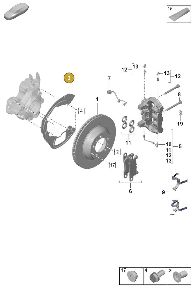 971615612E — Porsche Taycan Sport Turismo (2019-2024) diagram p56603000, position 3