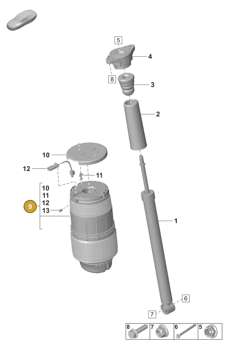 971616025H — Porsche Panamera (2020-2023) diagram p58502000, position 9