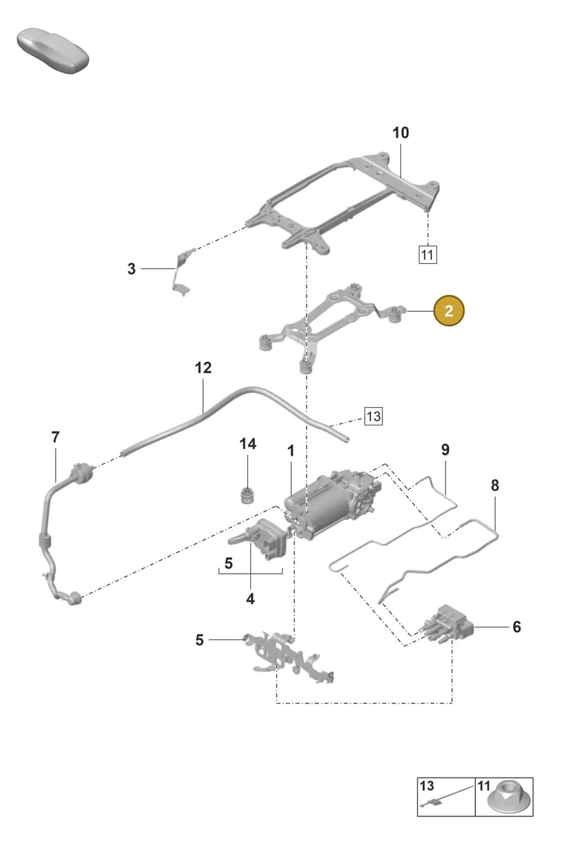 971616199 — Porsche Panamera (2020-2023) diagram p58504000, position 2