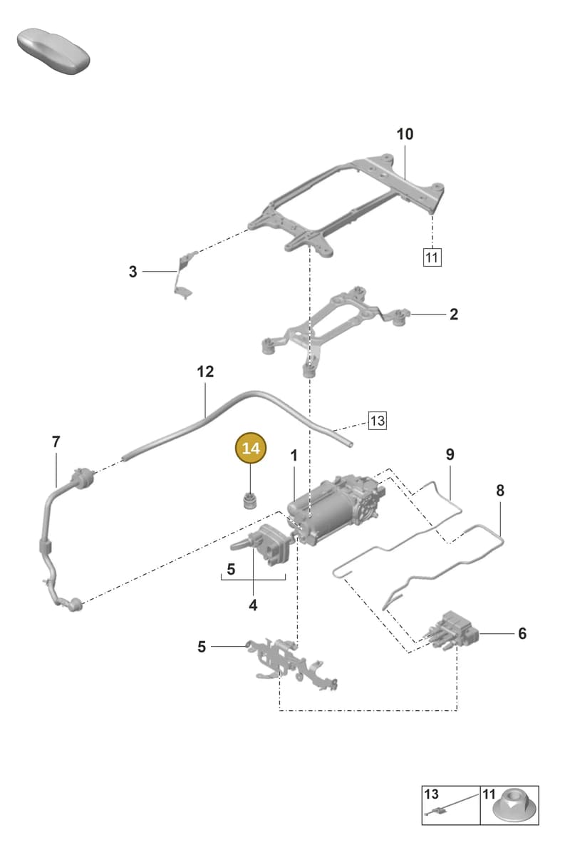 971616691 — Porsche Panamera (2020-2023) diagram p58504000, position 14