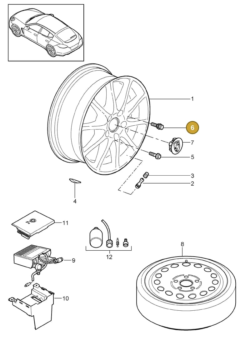 971698030B — Porsche Panamera (2009-2016) diagram p35601000, position 6