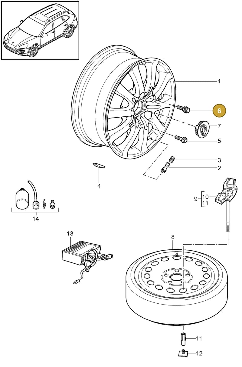 971698030B — Porsche Cayenne (2010-2018) diagram p37601000, position 6