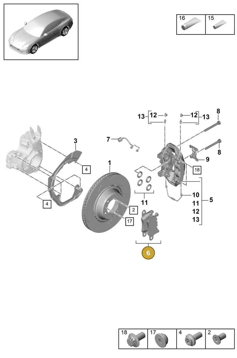 971698451N — Porsche Panamera (2016-2020) diagram p49603010, position 6