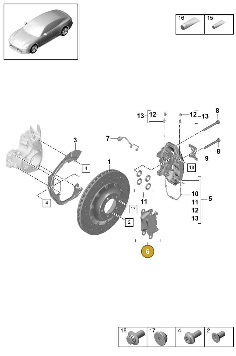 971698451N — Porsche Panamera (2016-2020) diagram p49603020, position 6