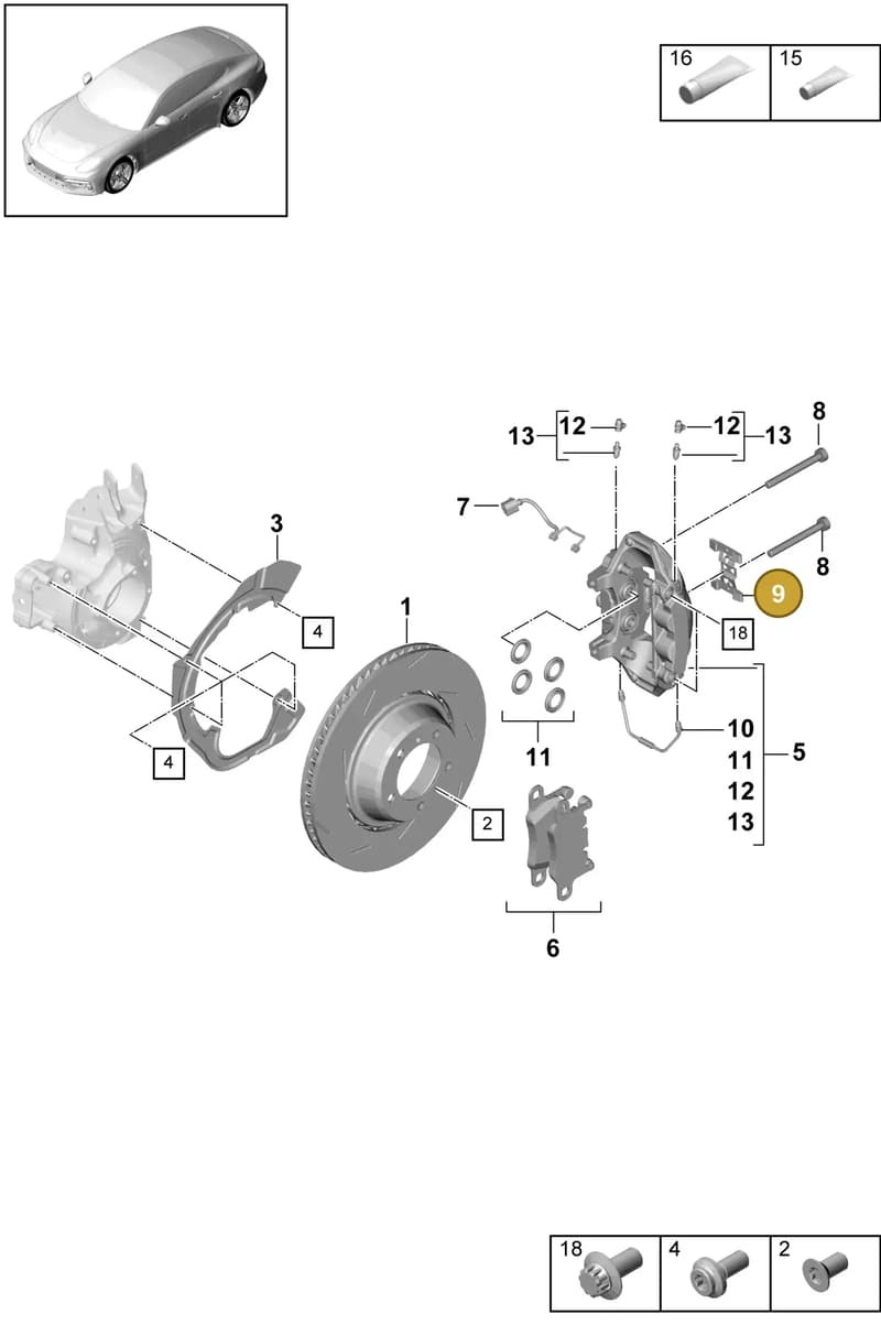971698995 — Porsche Panamera (2016-2020) diagram p49603000, position 9