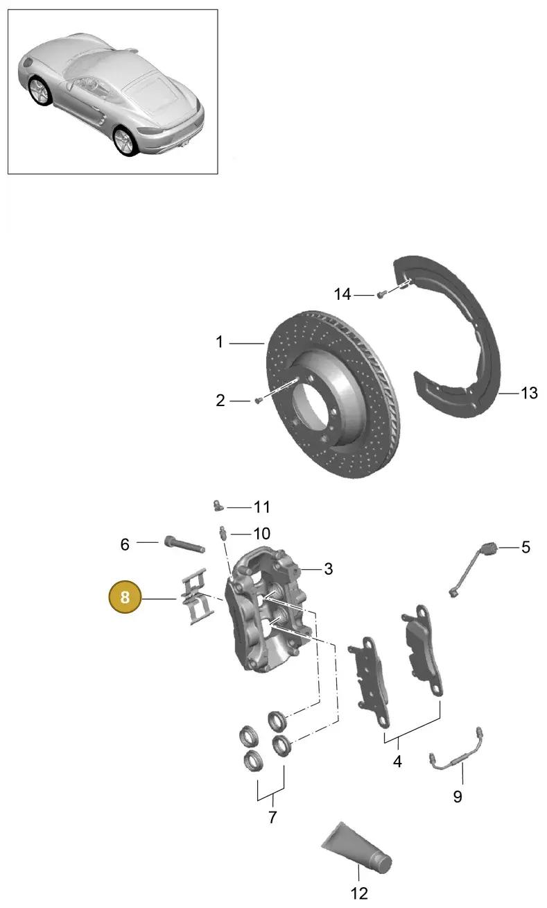 971698995 — Porsche Cayman (2016-2019) diagram p50603000, position 8
