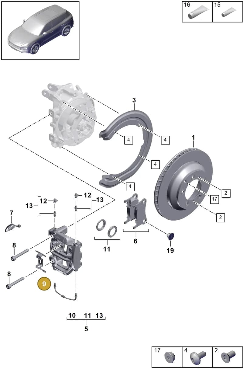971698995 — Porsche Cayenne (2017-2023) diagram p51603000, position 9