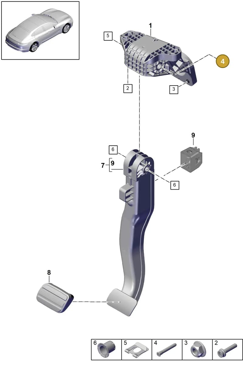 971721325A — Porsche Panamera (2016-2020) diagram p49702050, position 4