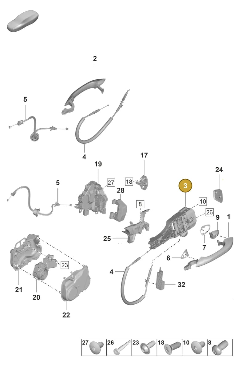 971800375KY — Porsche Panamera (2020-2023) diagram p58804100, position 3