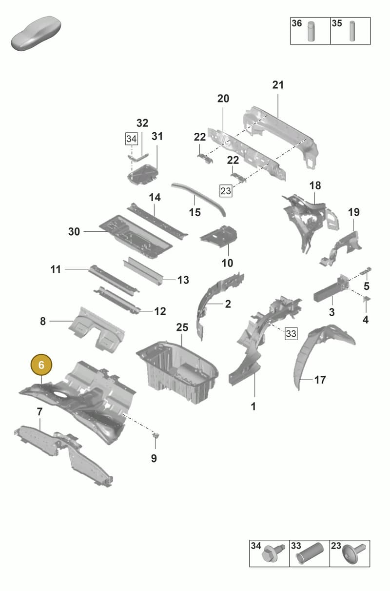 971802215YGRV — Porsche Panamera (2020-2023) diagram p58801300, position 6