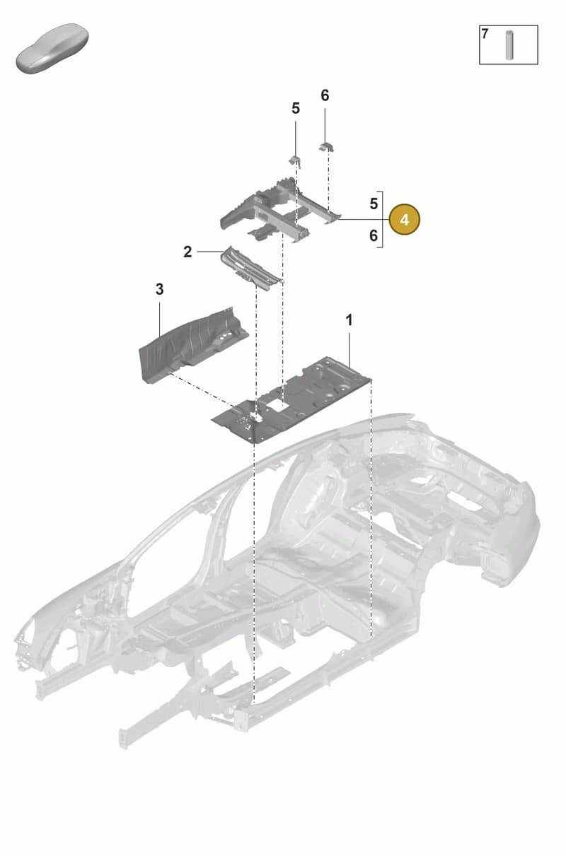 971802225YGRV — Porsche Panamera (2020-2023) diagram p58801200, position 4