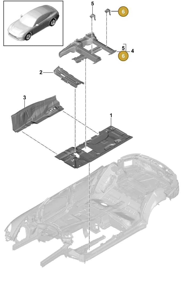 971802569YGRV — Porsche Panamera (2016-2020) diagram p49801020, position 6