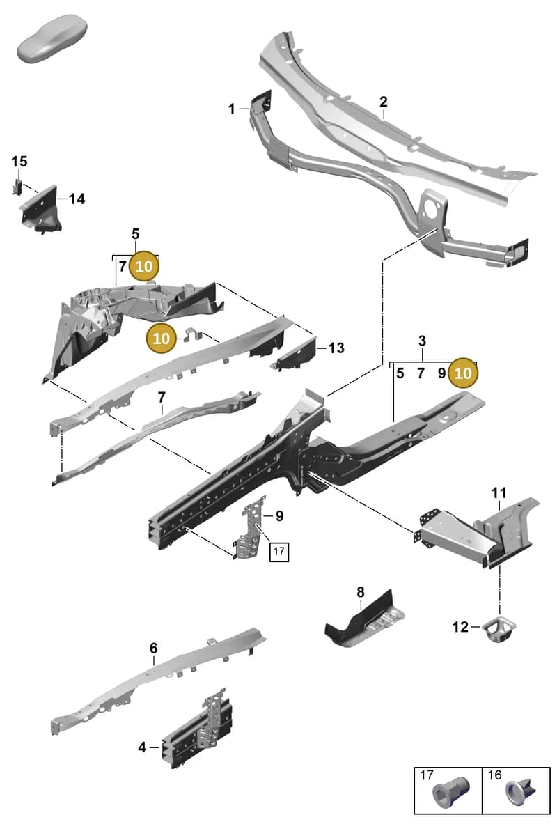 971803041BYGRV — Porsche Panamera (2023-) diagram p62801125, position 10