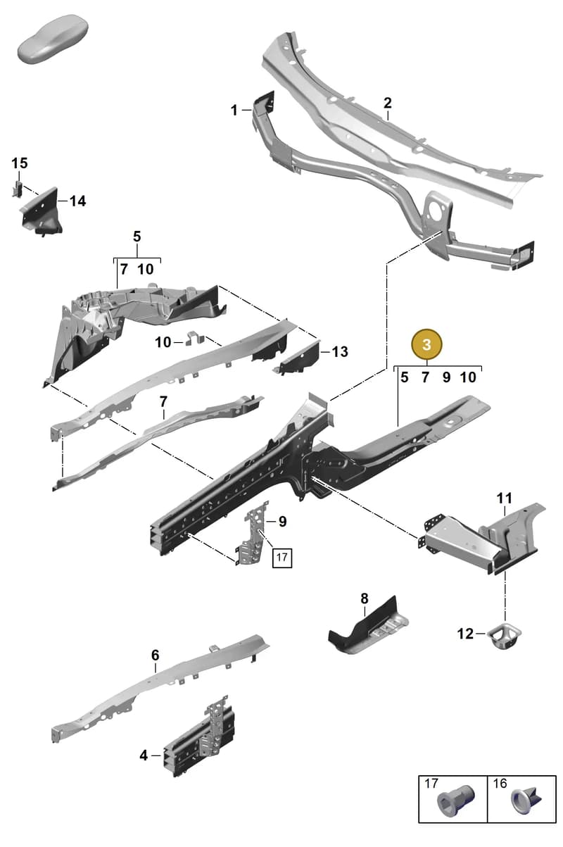 971803091YGRV — Porsche Panamera (2023-) diagram p62801125, position 3