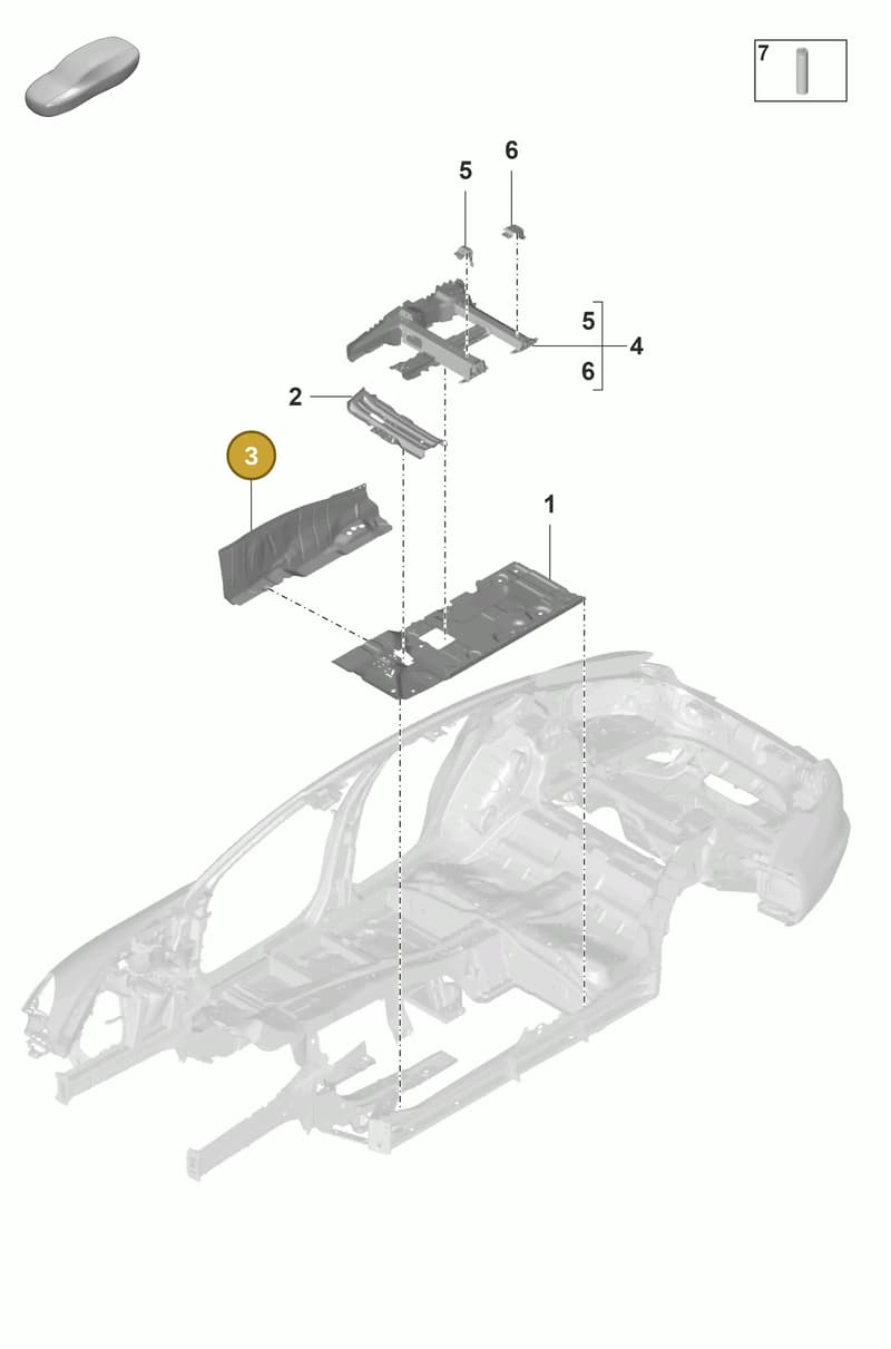 971803299AYGRV — Porsche Panamera (2020-2023) diagram p58801200, position 3