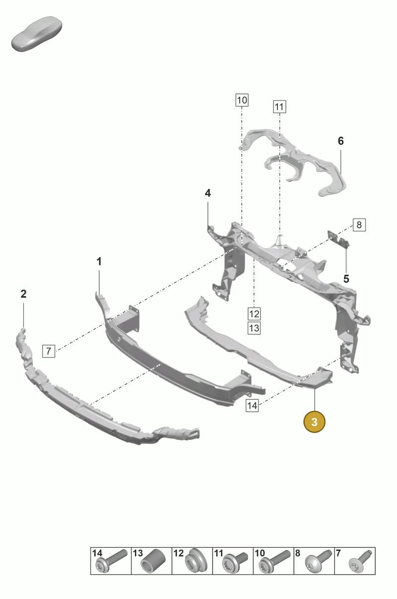 971803821A — Porsche Panamera (2020-2023) diagram p58802420, position 3
