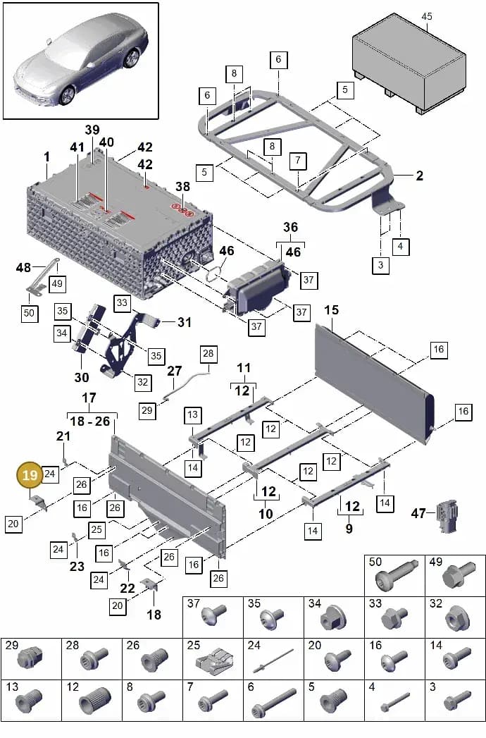 971804112 — Porsche Panamera (2016-2020) diagram p49901040, position 19